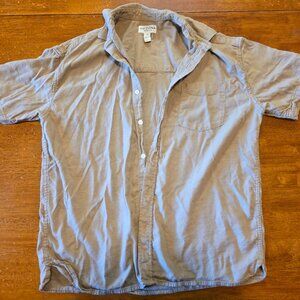 Men's Arizona Jean Company Button Up Casual Short Sleeve Medium Tan